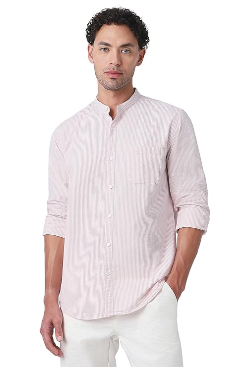 Peter England Men's Casual Mandarin Collar - Image 4