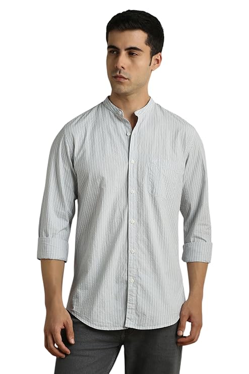 Peter England Men's Casual Mandarin Collar - Image 3