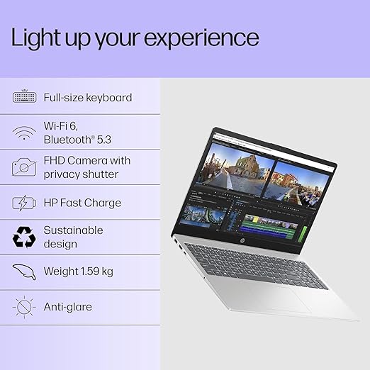 HP 15, 13th Gen Intel Core i3-1315U Laptop (8GB DDR4,512GB SSD) - Image 2